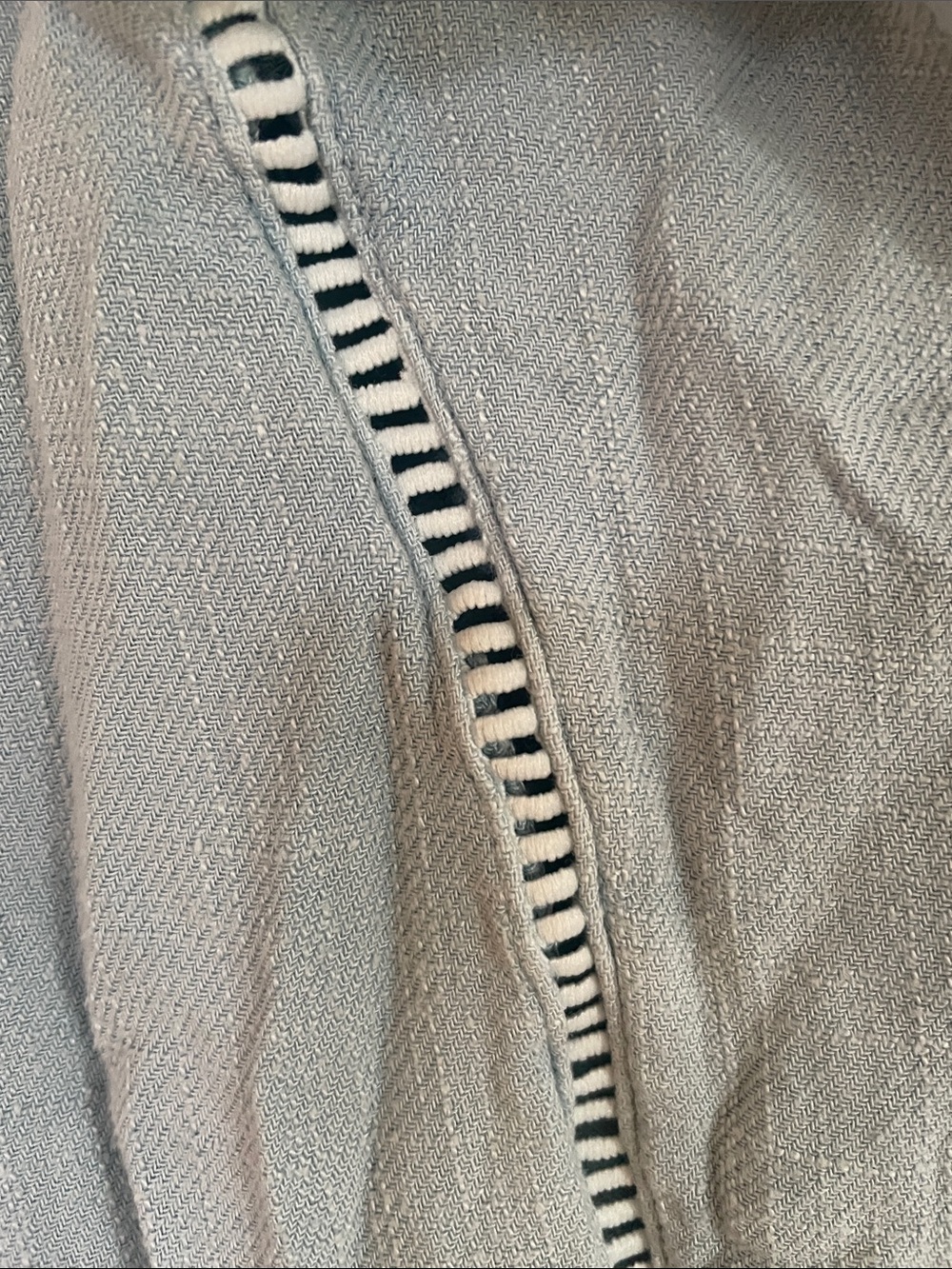 Powder Blue Button-Front Drawstring Romper - Picture 6 of 7